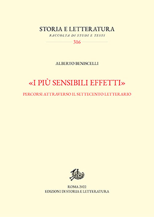Cover of più sensibili effetti». Percorsi attraverso il Settecento letterario