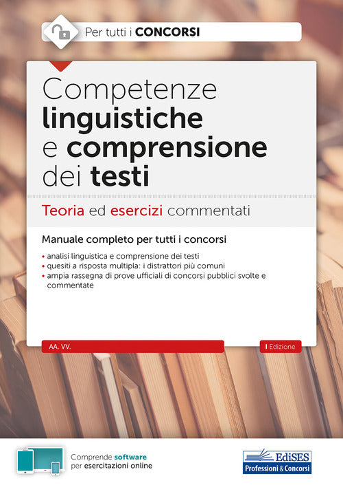 Cover of Competenze linguistiche e comprensione del testo. Teoria ed esercizi commentati per tutti i concorsi