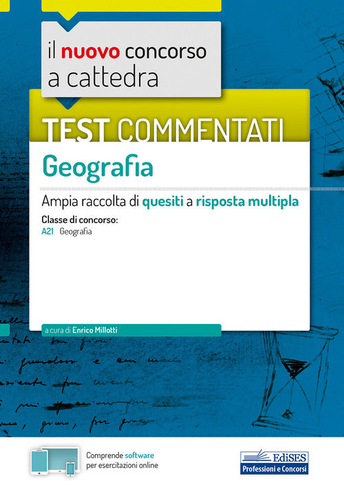 Cover of nuovo concorso a cattedra. Test commentati Geografia. Ampia raccolta di quesiti a risposta multipla. Classe A21