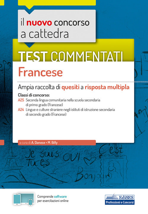 Cover of nuovo concorso a cattedra. Test commentati Francese. Ampia raccolta di quesiti a risposta multipla. Classi A25, A24