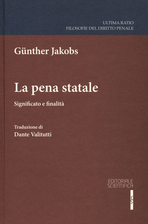 Cover of pena statale. Significato e finalità