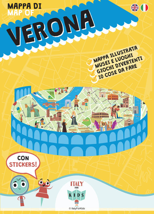 Cover of Mappa di Verona illustrata. Con adesivi