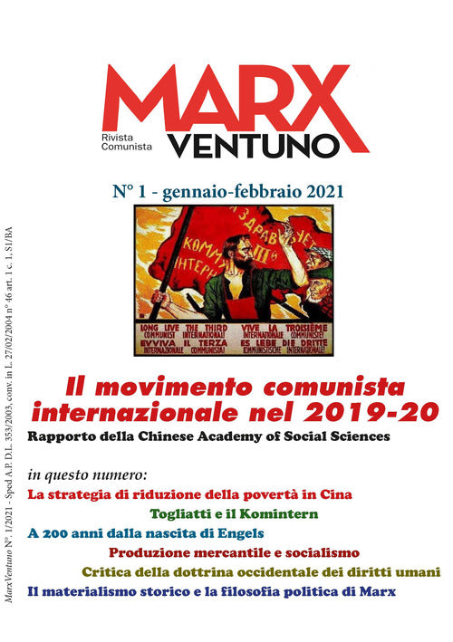 Cover of MarxVentuno. Rivista comunista
