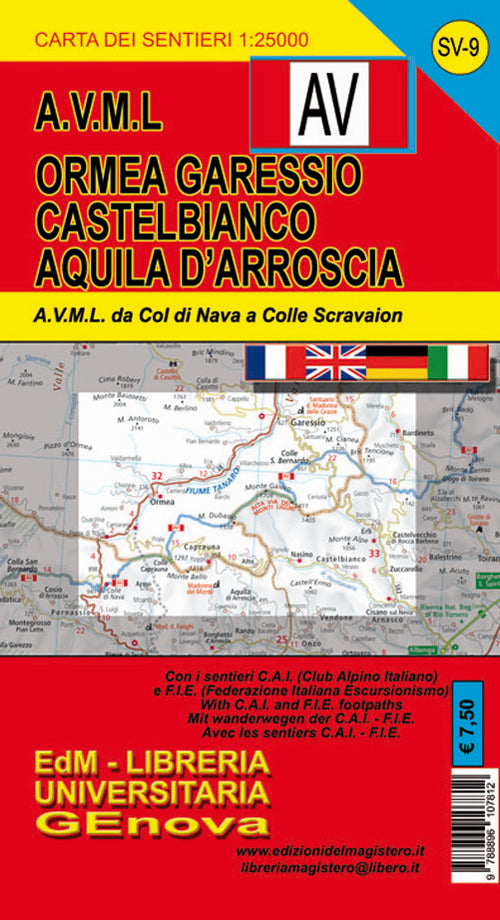 Cover of Alta Via dei Monti Liguri. Carta dei sentieri. Ormea, Garessio, Castelbianco, Aquila d'Arroscia