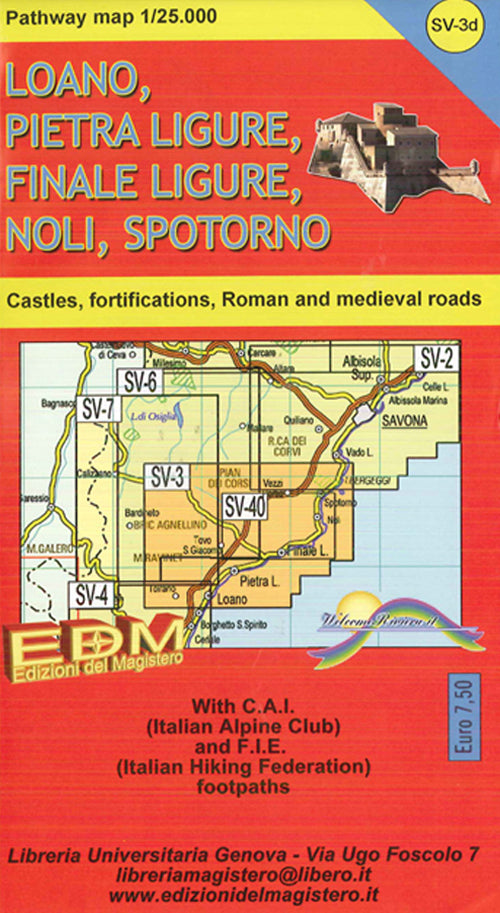 Cover of Patway map Finale Ligure, Loano, Pietra Ligure, Noli, Spotorno, Varigotti. Carte dei sentieri di Liguria 1:25.000