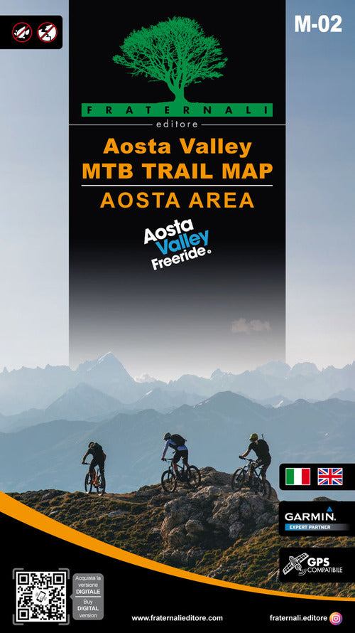 Cover of Aosta Valley. Aosta area. MTB trail map. Ediz. italiana e inglese