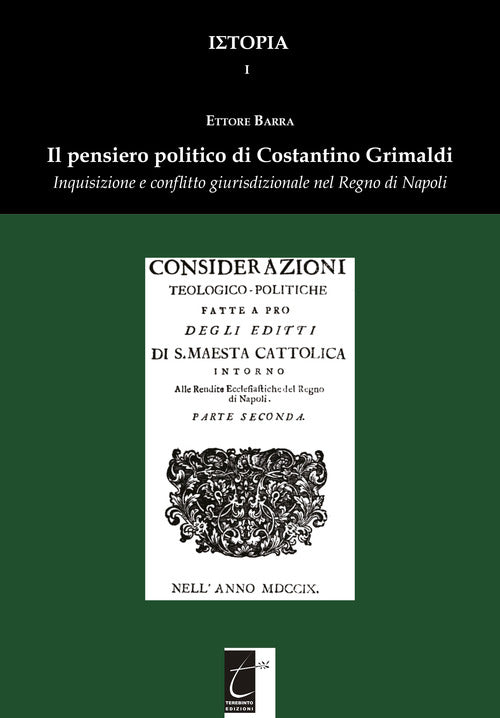 Cover of pensiero politico di Costantino Grimaldi. Inquisizione e conflitto giurisdizionale nel Regno di Napoli