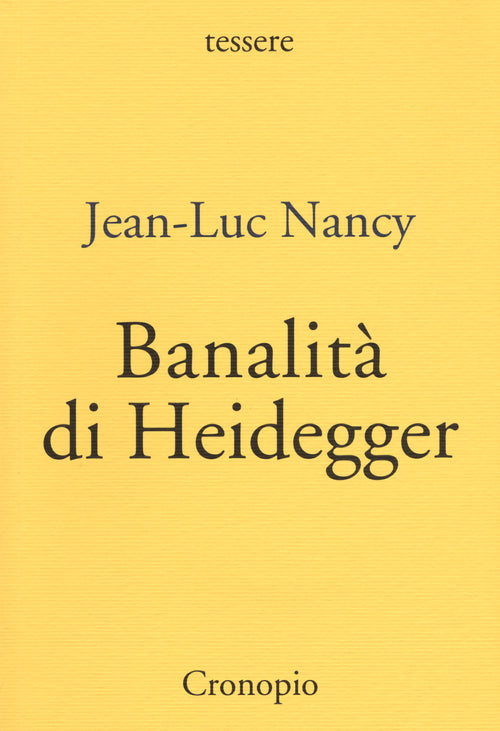 Cover of Banalità di Heidegger
