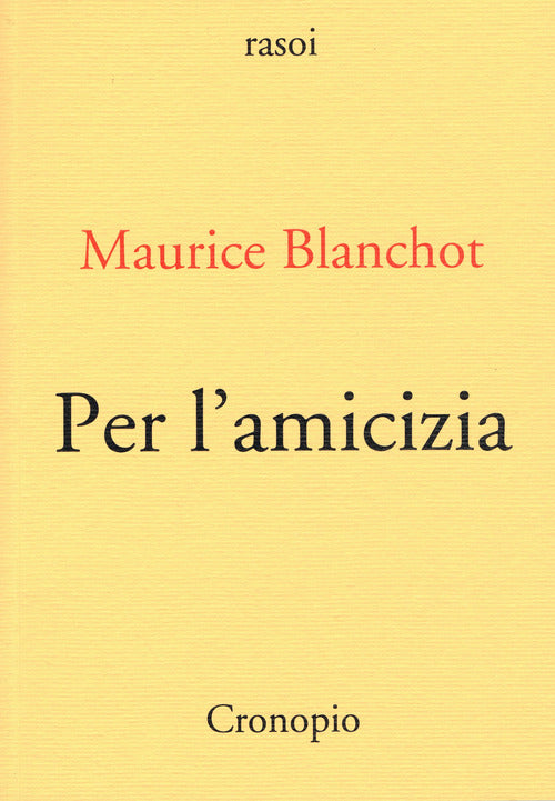 Cover of Per l'amicizia