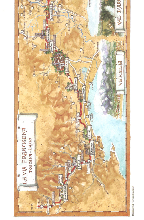 Cover of via Francigena Toscana-Lazio. Ediz. italiana e inglese