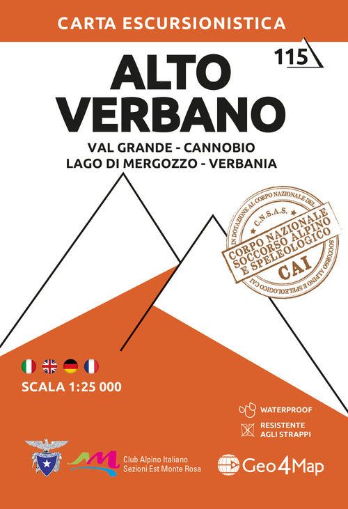 Cover of Alto Verbano. Val Grande, Cannobio, Lago di Mergozzo, Verbania Carta escursionistica 1:25.000