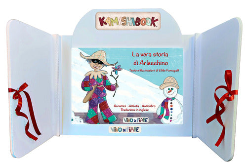 Cover of vera storia di Arlecchino. Schede per Kamishibai. Ediz. italiana e inglese