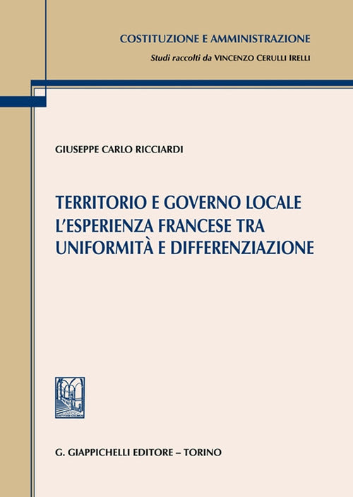 Cover of Territorio e governo locale. L'esperienza francese tra uniformità e differenziazione