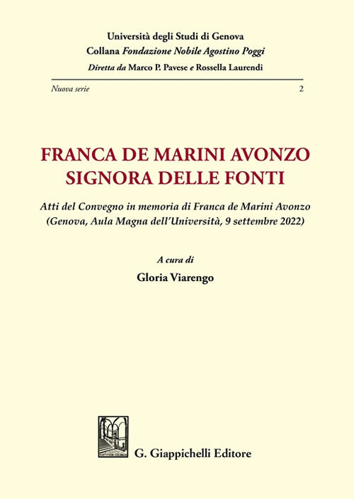 Cover of Franca de Marini Avonzo. Signora delle fonti