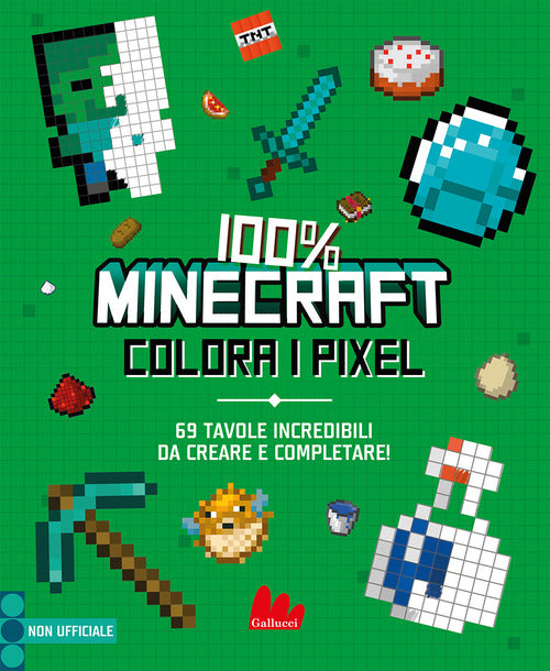 Cover of 100% Minecraft. Colora i pixel