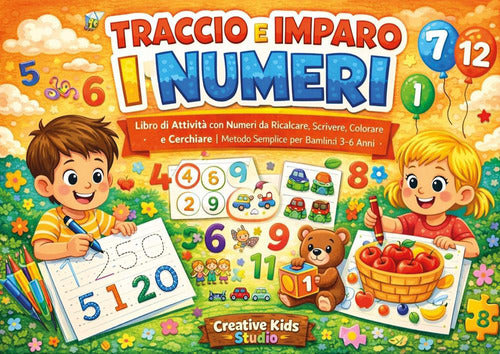 Traccio e imparo i numeri. Libro di attività con numeri da ricalcare. Scrivere, colorare e cerchiare