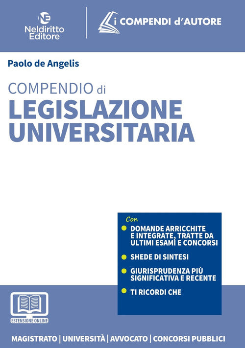 Cover of Compendio di legislazione universitaria 2022