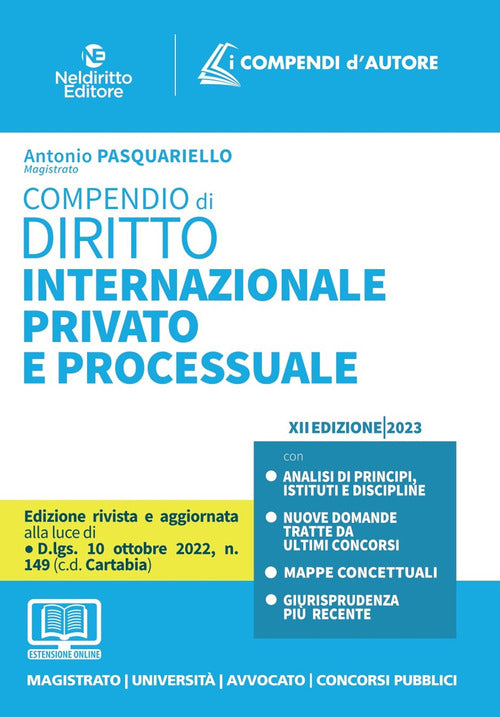 Cover of Compendio di diritto internazionale privato e processuale