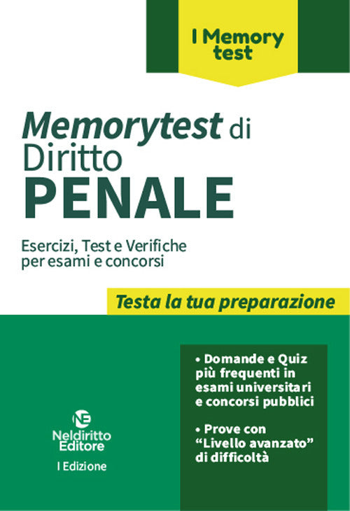Cover of Memorytest di Diritto Penale