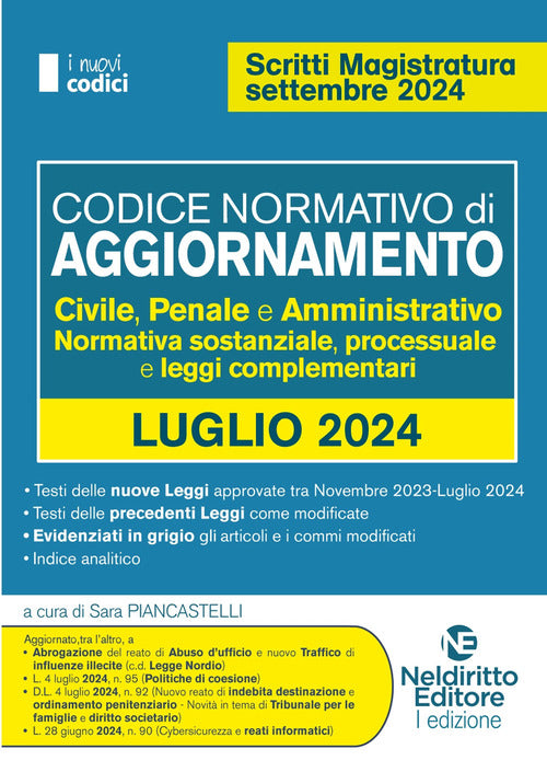 Concorso Magistratura. Codice normativo di aggiornamento