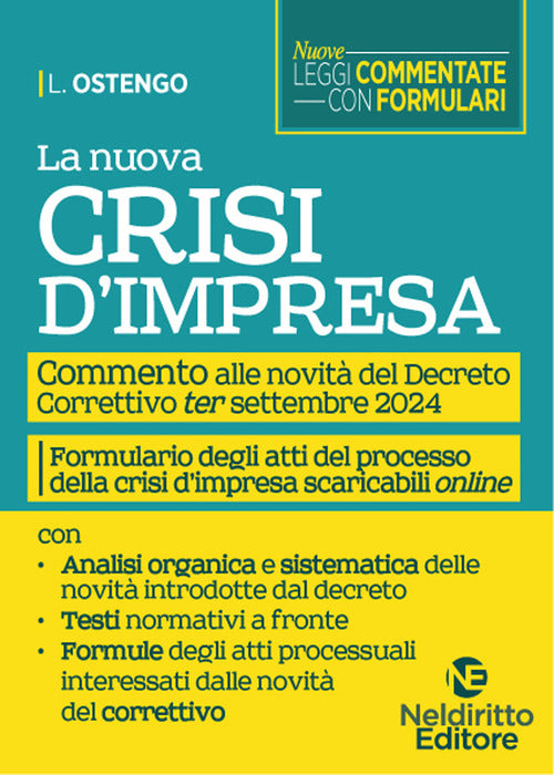 La nuova crisi di impresa. Commento alle novit del nuovo Decreto Correttivo ter settembre 2024, con formulario degli atti del processo della crisi di impresa