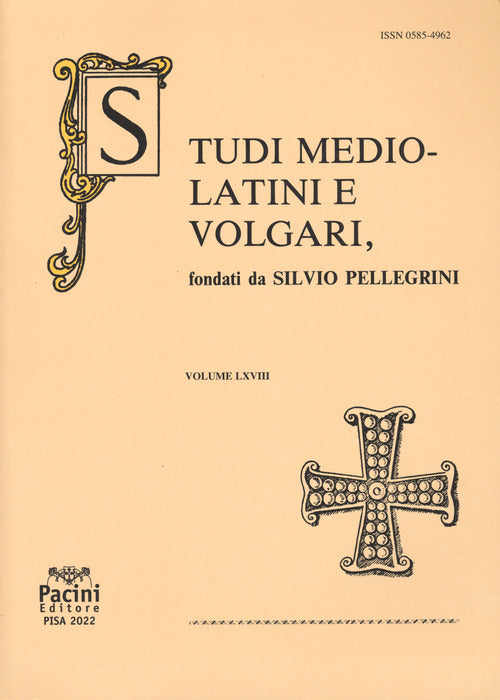 Cover of Studi mediolatini e volgari