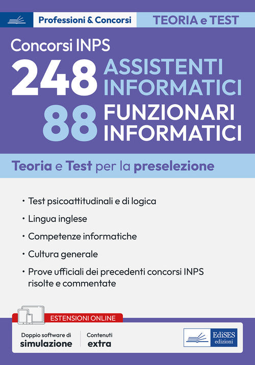 Concorsi INPS 248 assistenti informatici e 88 funzionari informatici. Teoria e test per la preselezione