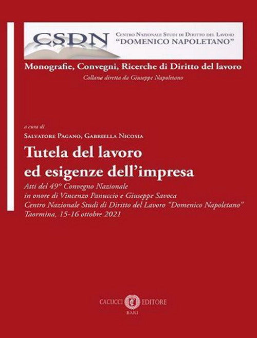 Cover of Tutela del lavoro ed esigenze dell’impresa