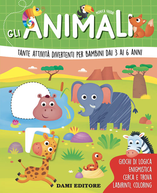 Cover of animali. Tante attività divertenti per bambini dai 3 ai 6 anni