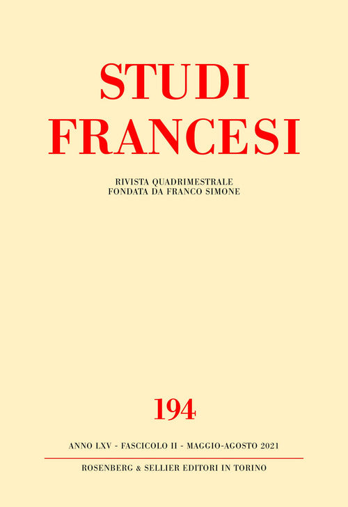 Cover of Studi francesi