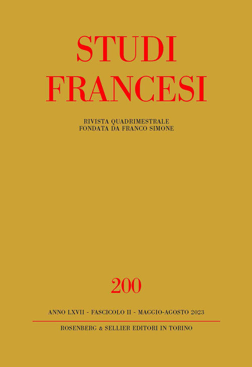Cover of Studi francesi