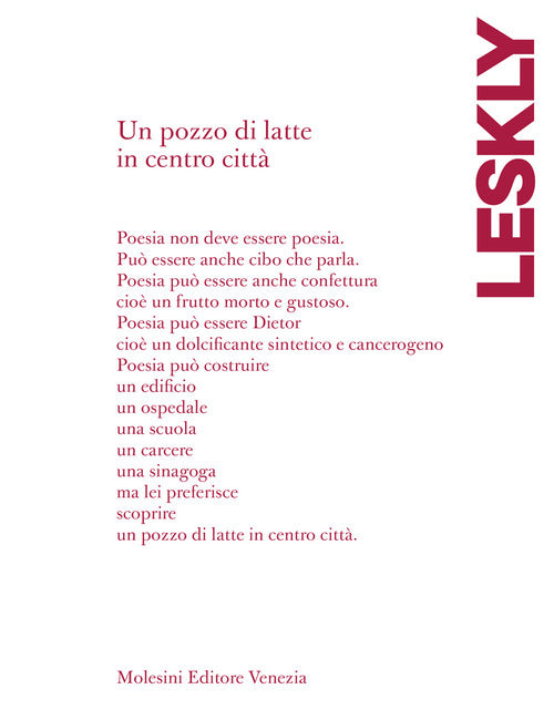 Un pozzo di latte in centro citt. Testo ebraico a fronte