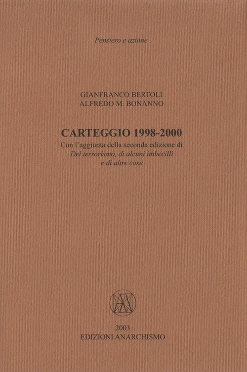 Cover of Carteggio 1998-2000
