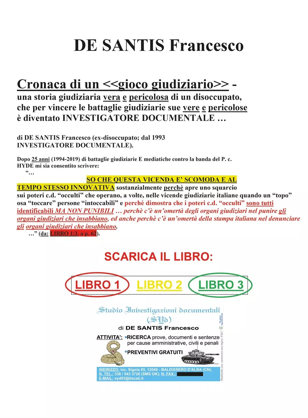 Cronaca di un «gioco giudiziario» di Francesco De Santis, 2019, Youcanprint
