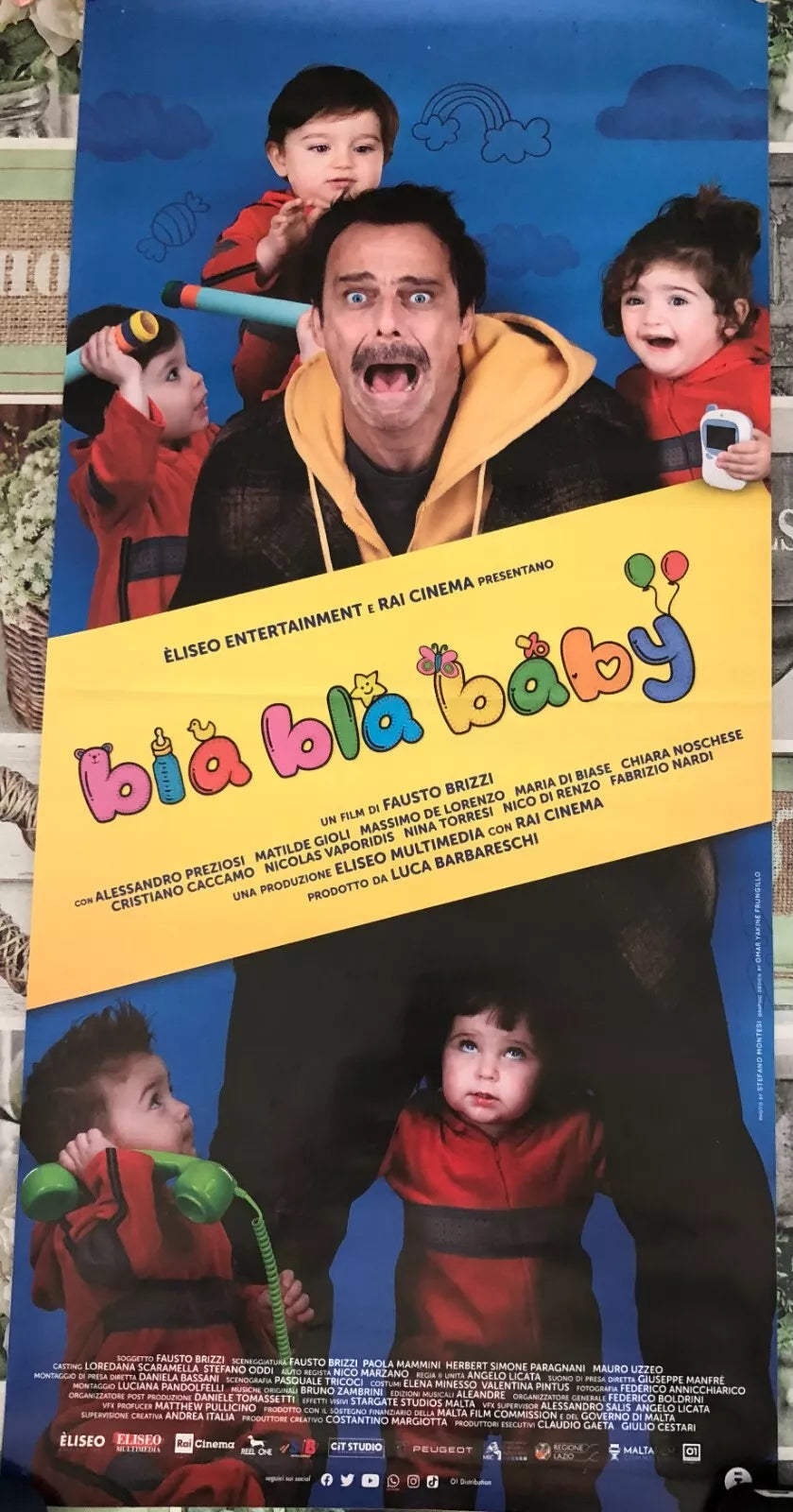 Poster locandina Bla bla baby 33x70 cm ORIGINALE da cinema 2022 di Fausto Brizzi