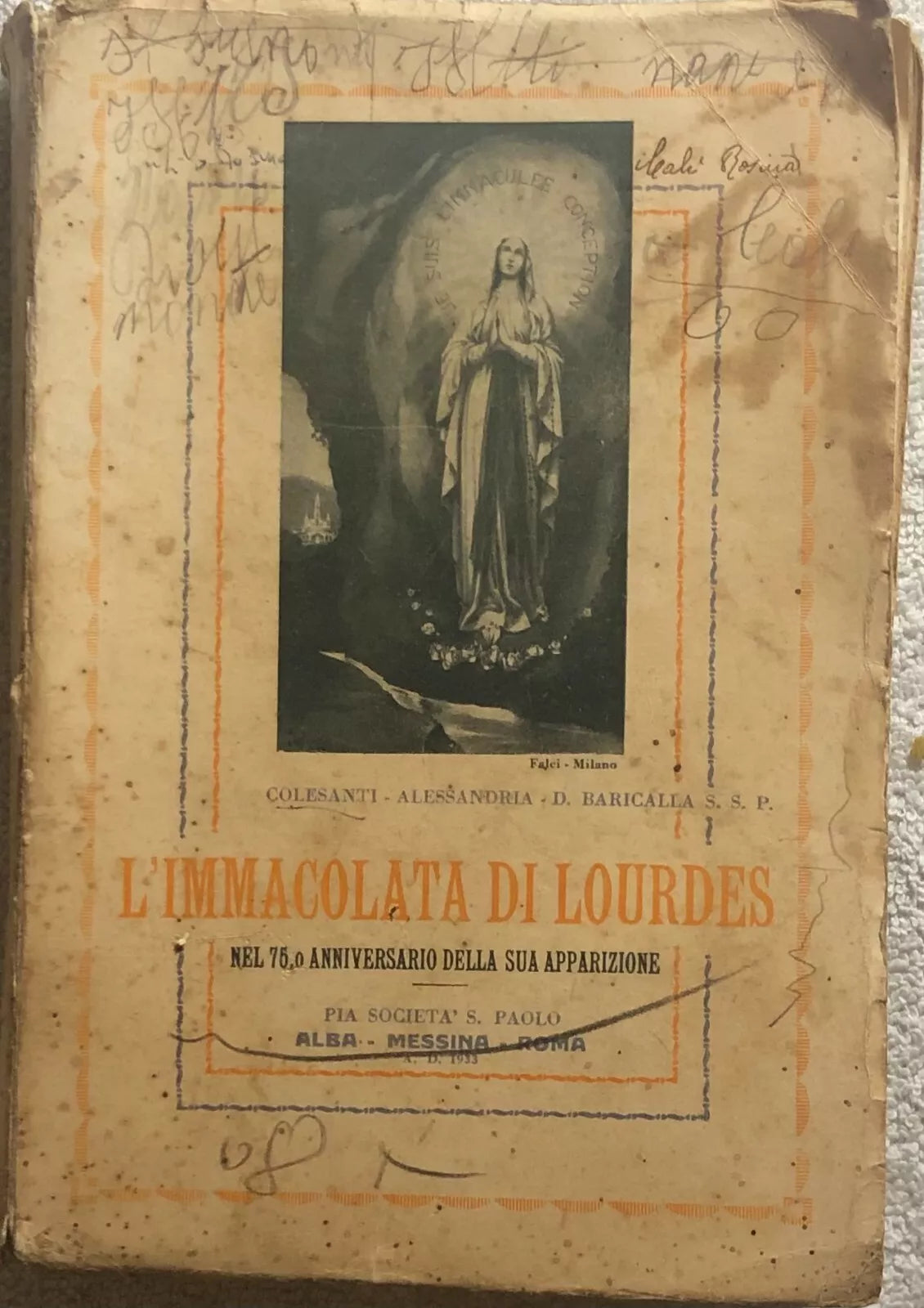 L’immacolata di Lourdes di Aa.vv., 1953, Pia Societa San Paolo
