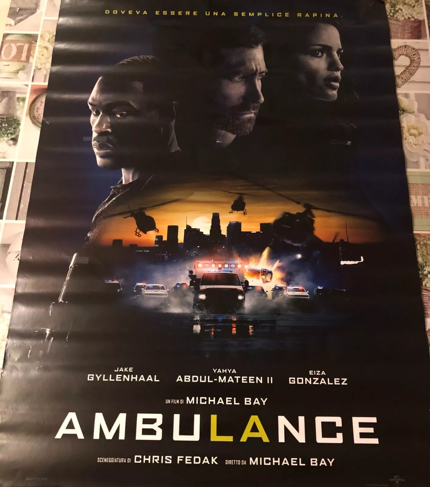 Poster locandina Ambulance 100x70 cm ORIGINALE da cinema 2022 di Michael Bay