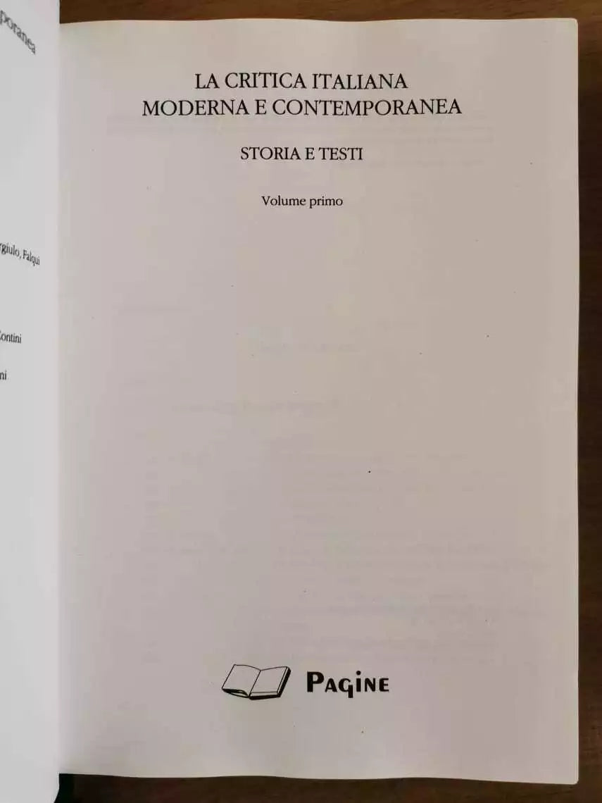 La critica italiana moderna e contemporanea 1 - Pagine - 2002 - AR