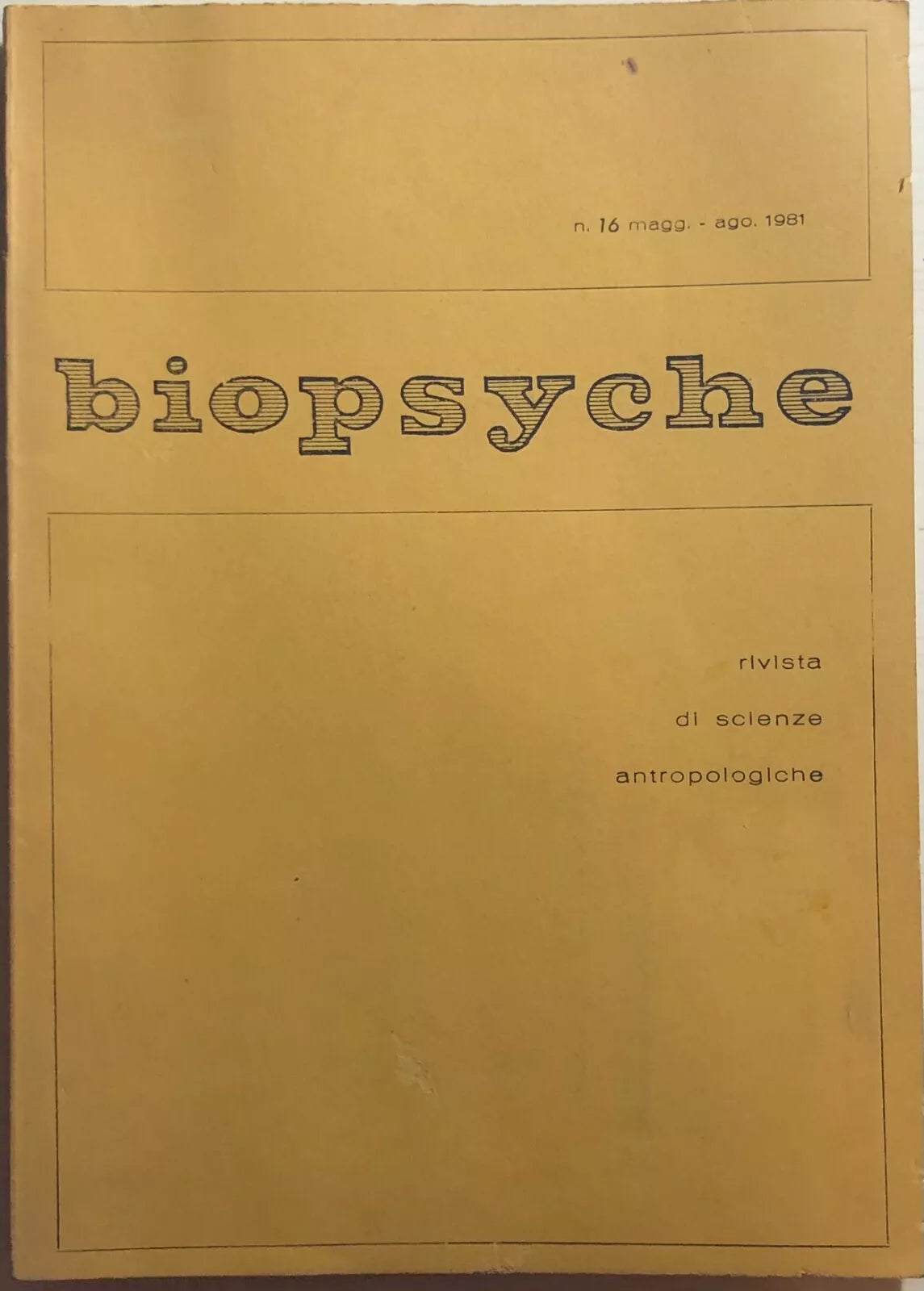 Biopsyche n.16 1981 di Aa.vv., 1981, Ispasa