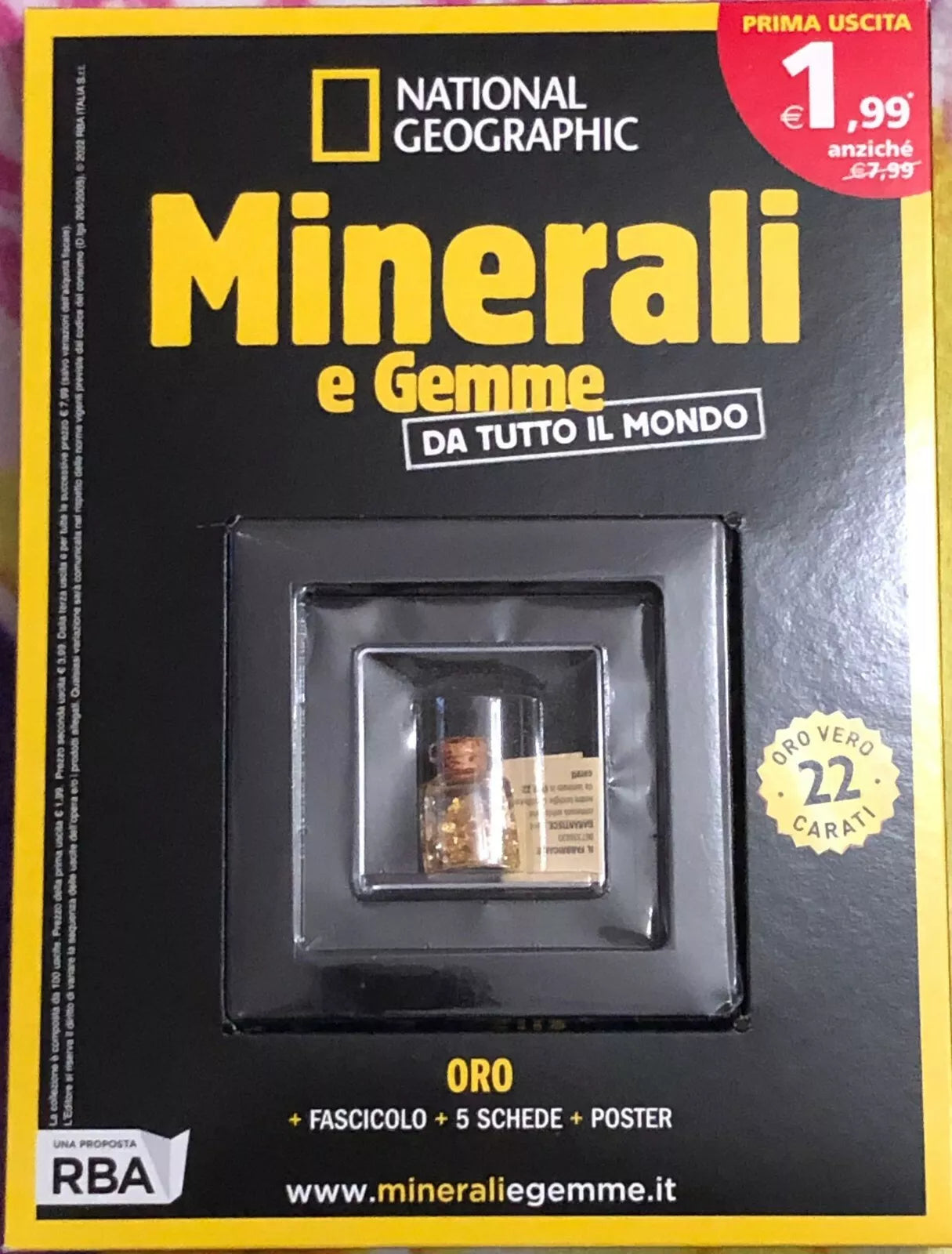 Minerali e gemme da tutto il mondo n 1 Oro Fascicolo 5 schede Poster
