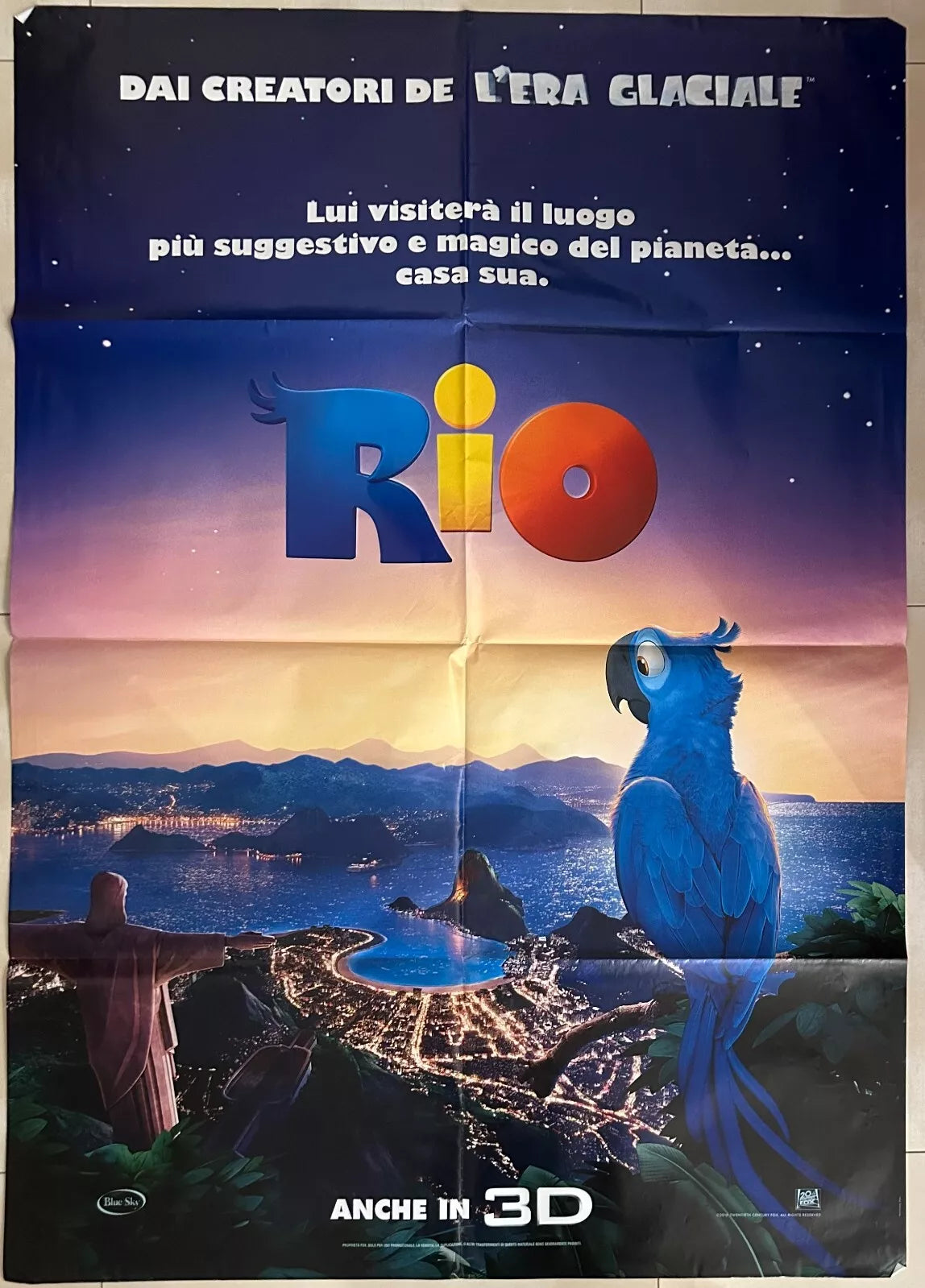 Poster locandina Rio 100x140 ORIGINALE da cinema di Carlos Saldanha