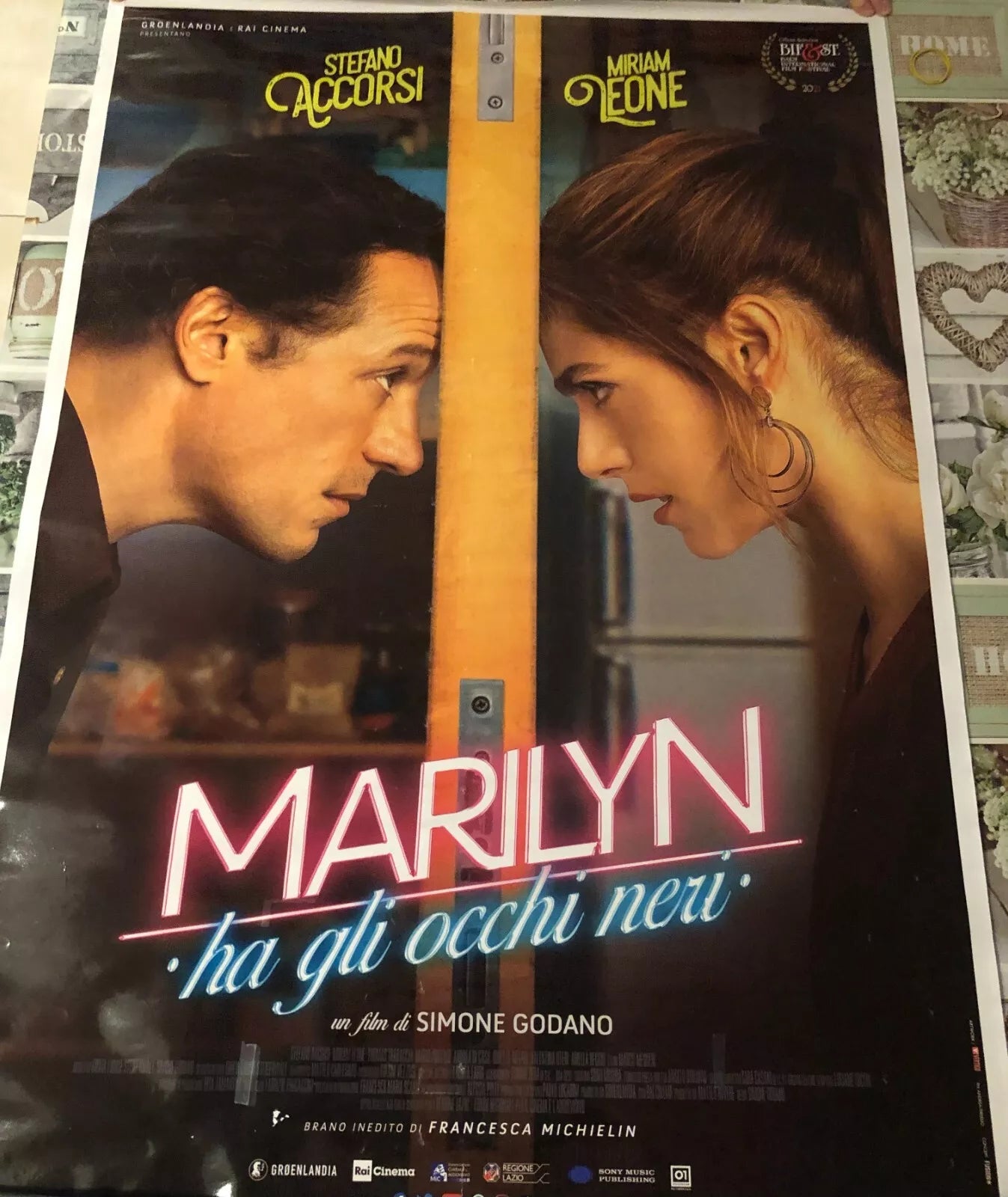 Poster locandina Marylin ha gli occhi neri 100x70 cm ORIGINALE da cinema 2021 d