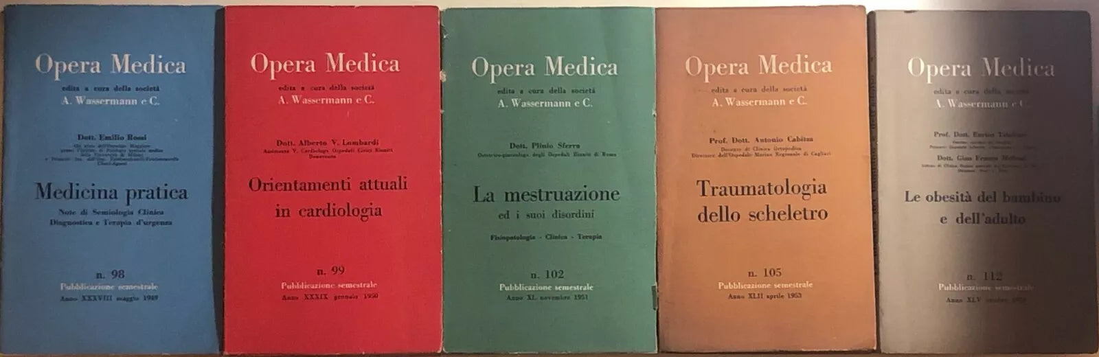 Opera medica nr. 98-99-100-102-105-112 di AA.VV., 1956, Siset