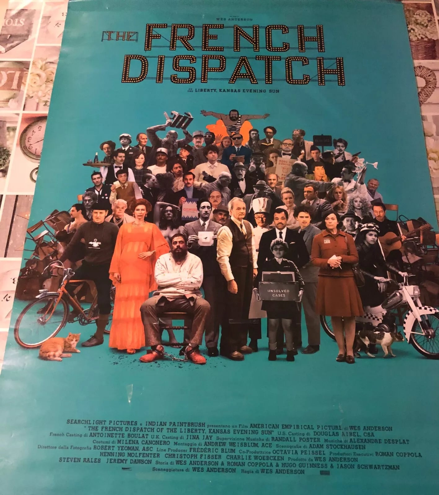 Poster locandina The French Dispatch 100x70 cm ORIGINALE da cinema 2021 di Wes A