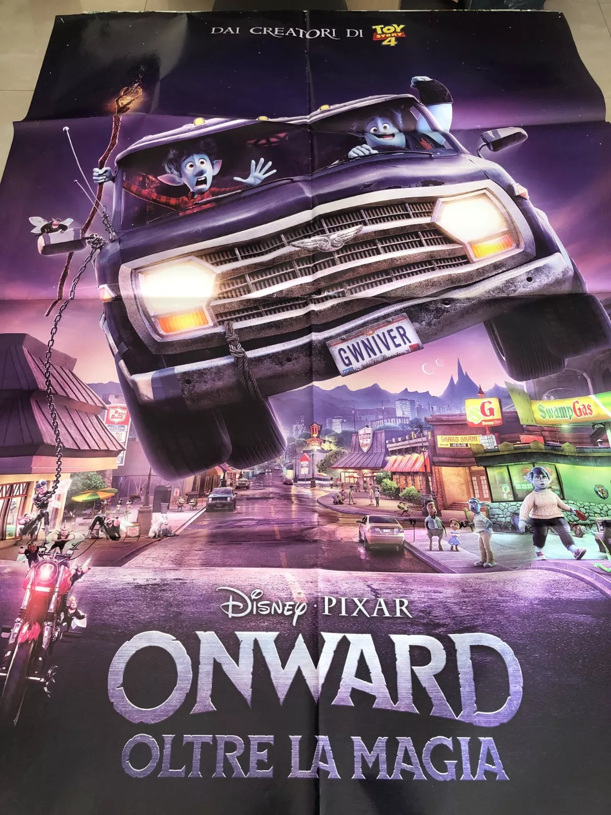 Poster locandina Onward 100x140 cm ORIGINALE da cinema 2020 di Dan Scanlon