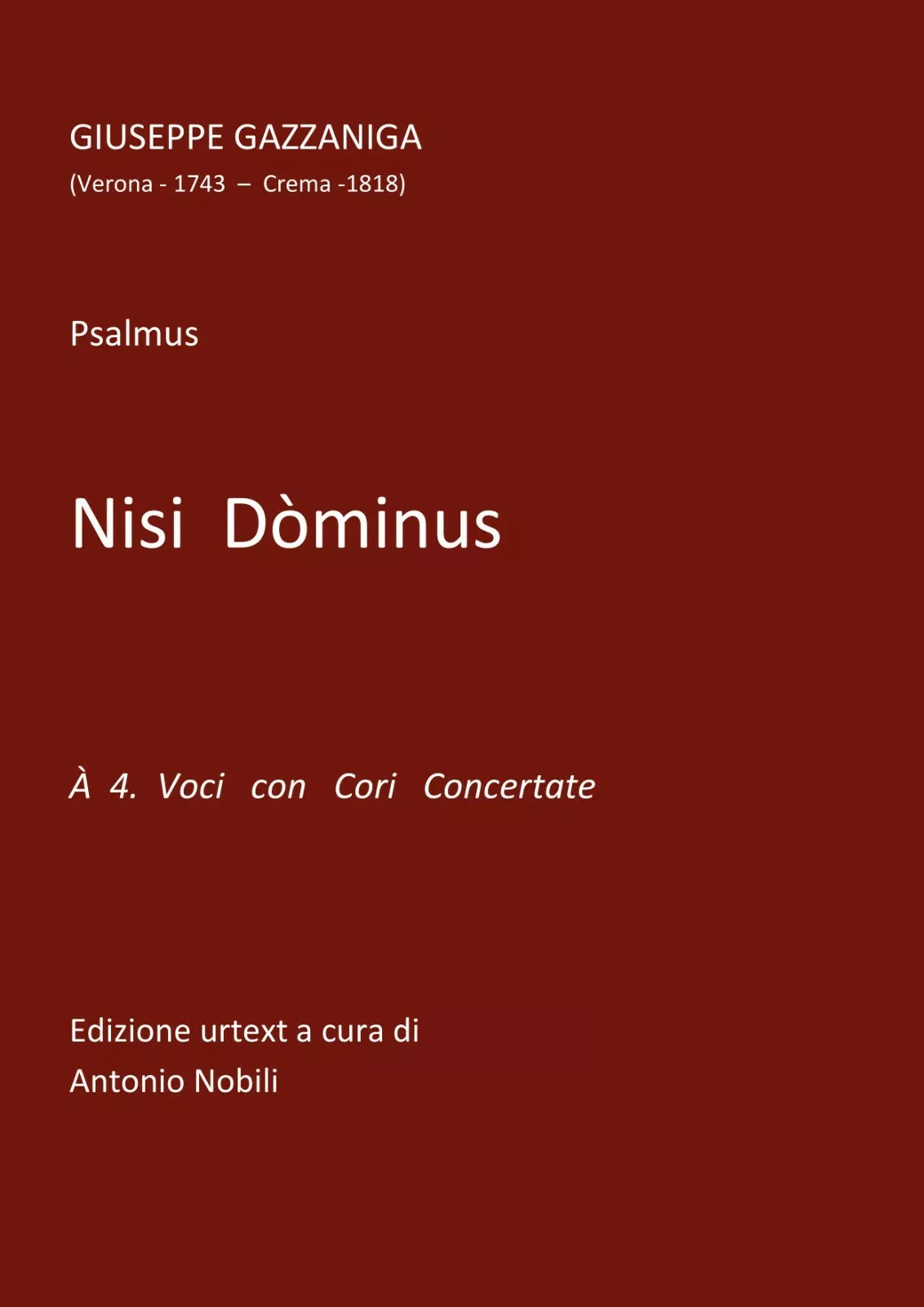 Nisi Dominus di Antonio Nobili, 2019, Youcanprint