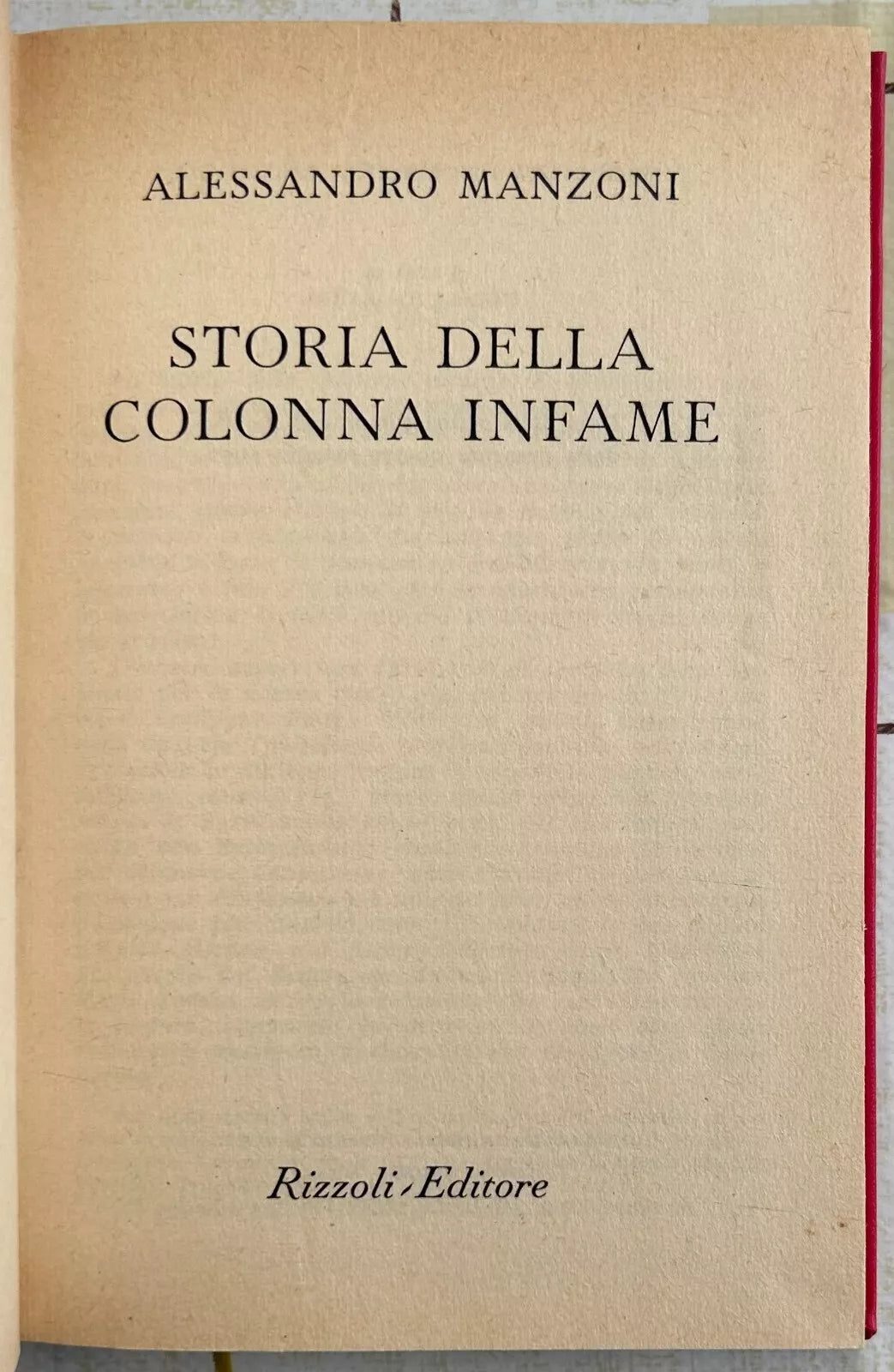 Storia della colonna infame di Alessandro Manzoni