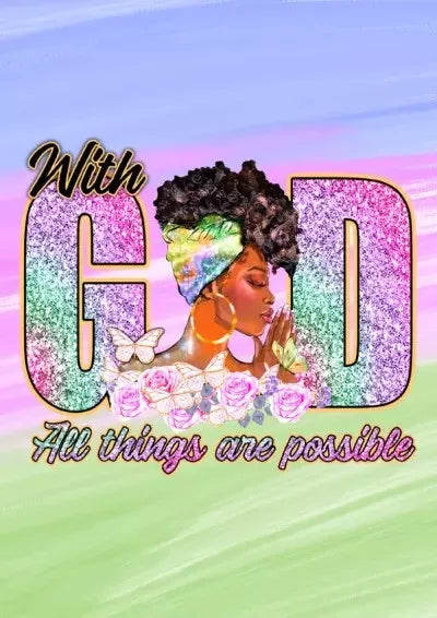 With God all things are possible Quaderno a righe con margini A4 100 pagine di