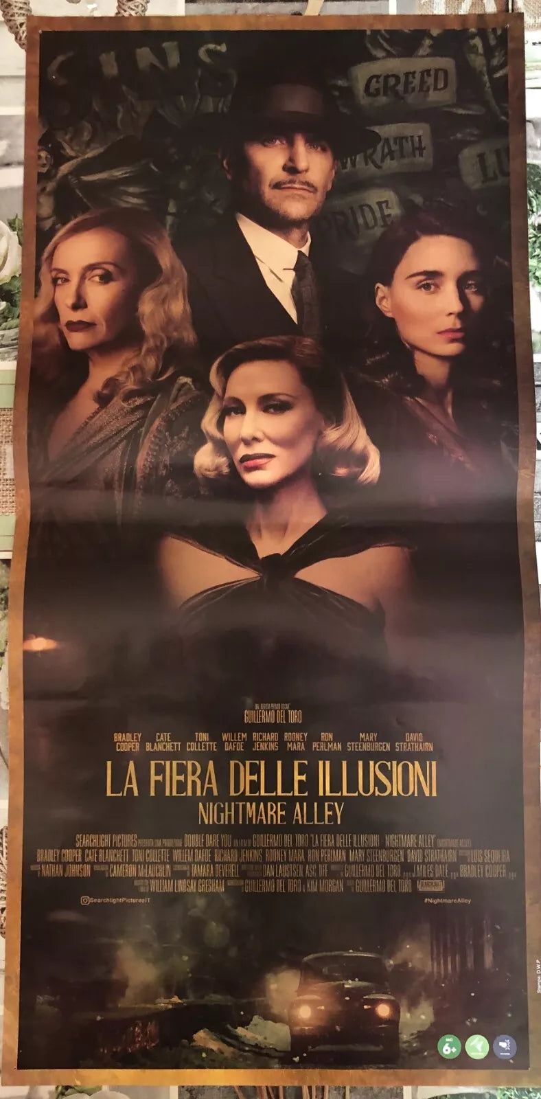 Poster locandina La fiera delle illusioni 33x70 cm ORIGINALE da cinema 2021 di G