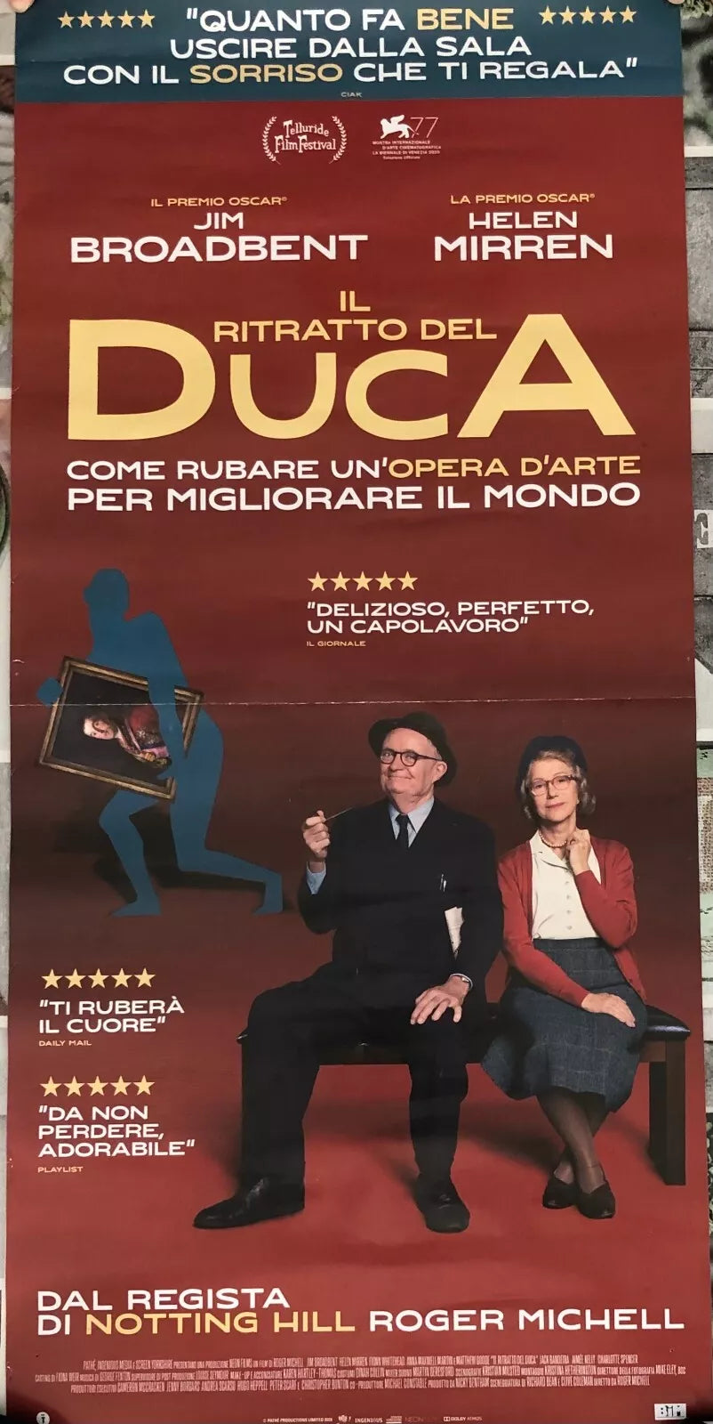Poster locandina Il ritratto del Duca 33x70 cm ORIGINALE da cinema 2020 di Roger